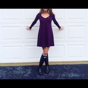 Dark Purple Long Sleeve Dress